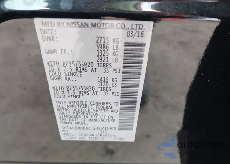 2016 Infiniti Qx60 z USA, uszkodzony, nr VIN 5N1AL0MN6GC507085